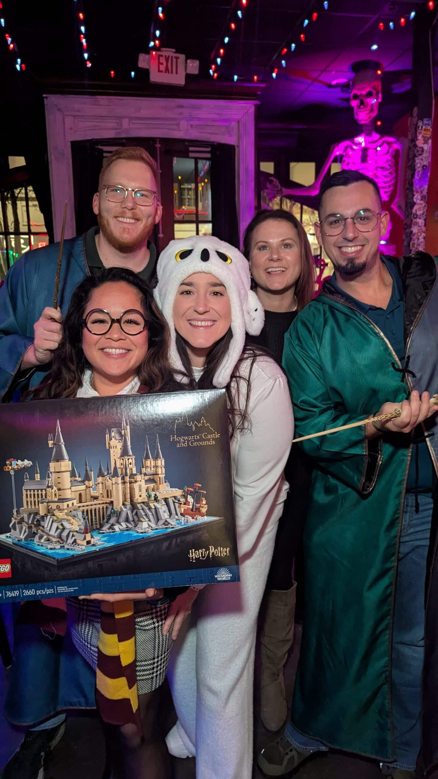Costumed attendees enjoying the Wizards Night Out bar crawl